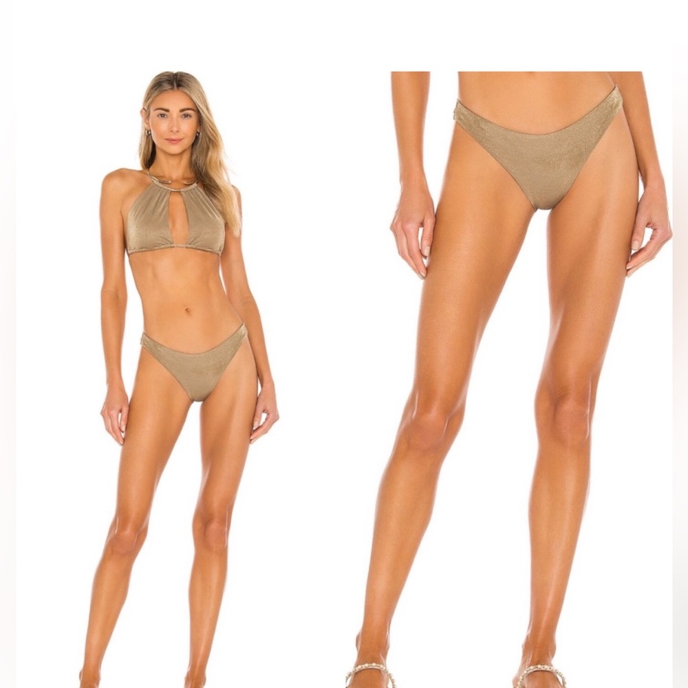 Beach bunny gold sparkle bikini bottom
